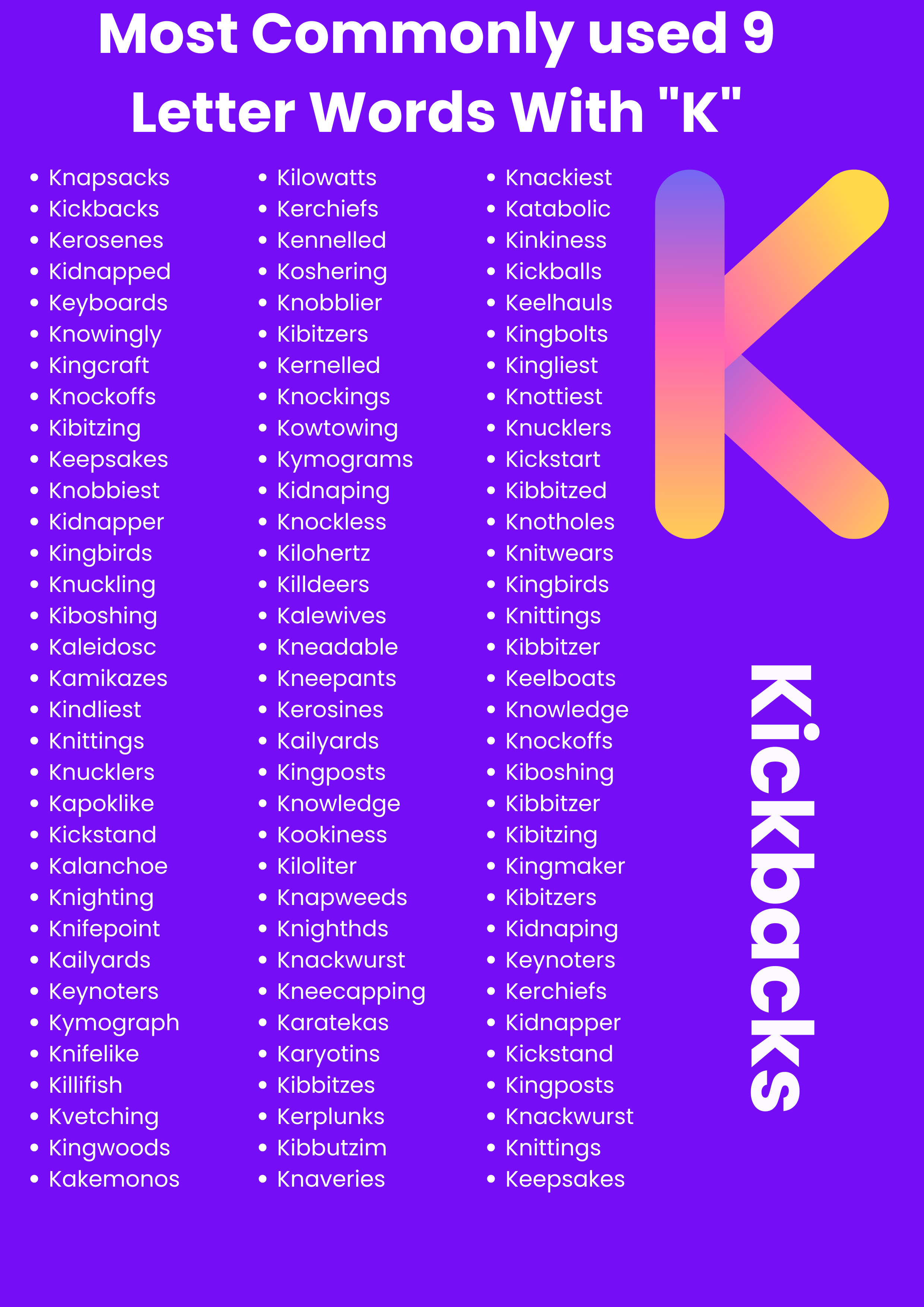 9 Letter Words With K Meaning PDF