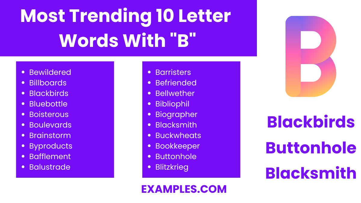 most trending 10 letter words with b