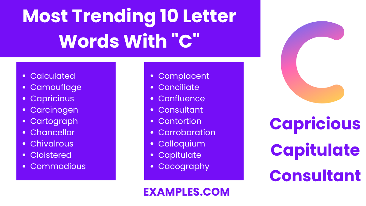 most trending 10 letter words with c