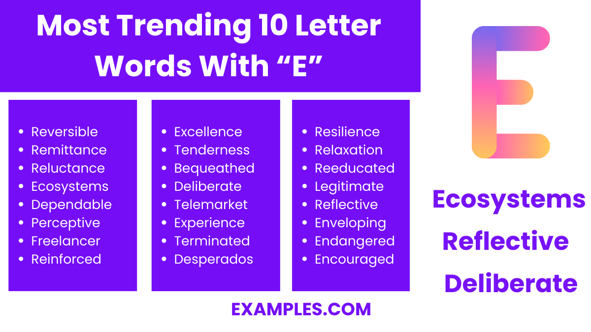 most trending 10 letter words with e