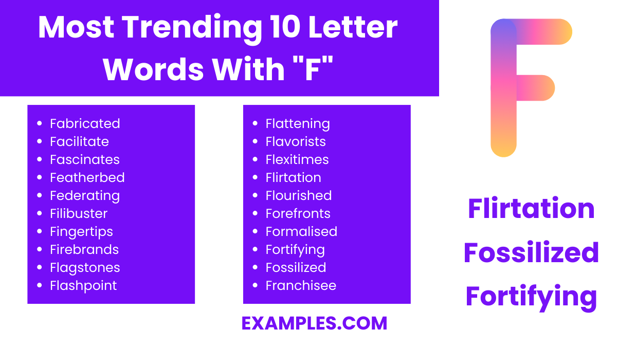 most trending 10 letter words with f