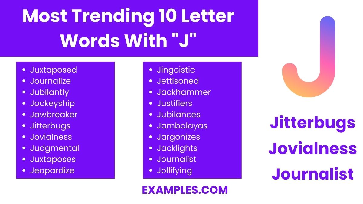 most trending 10 letter words with j