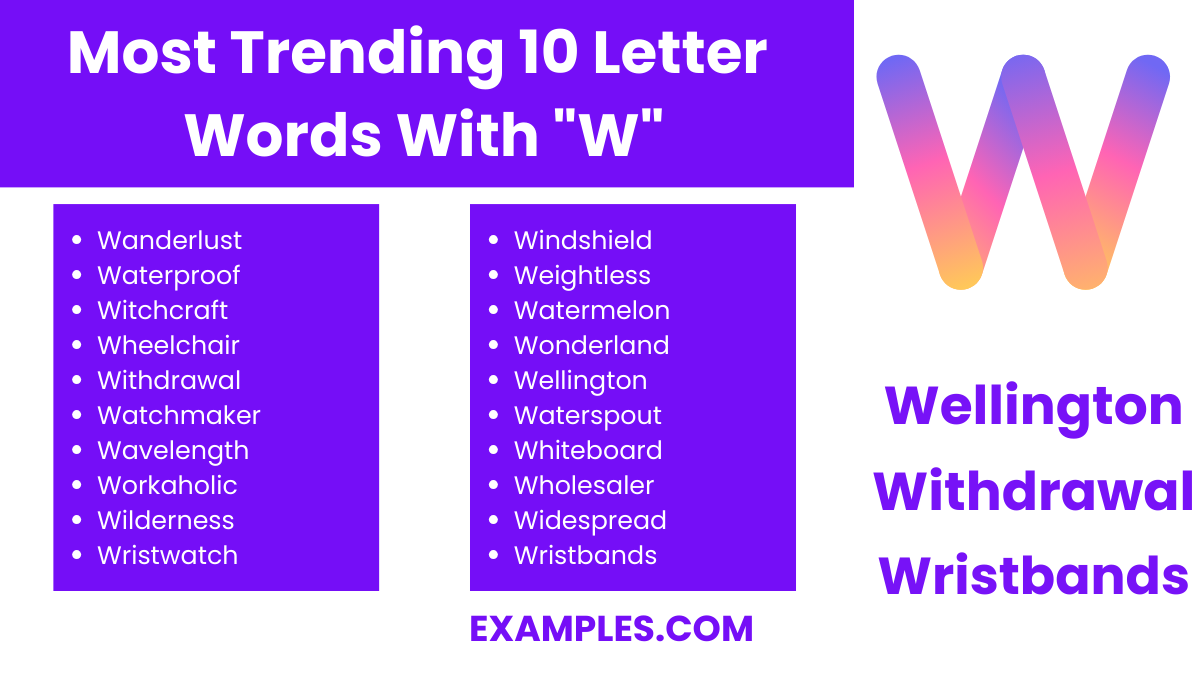 most trending 10 letter words with w