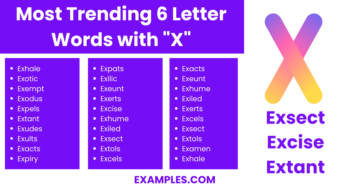 most trending 6 letter words with x