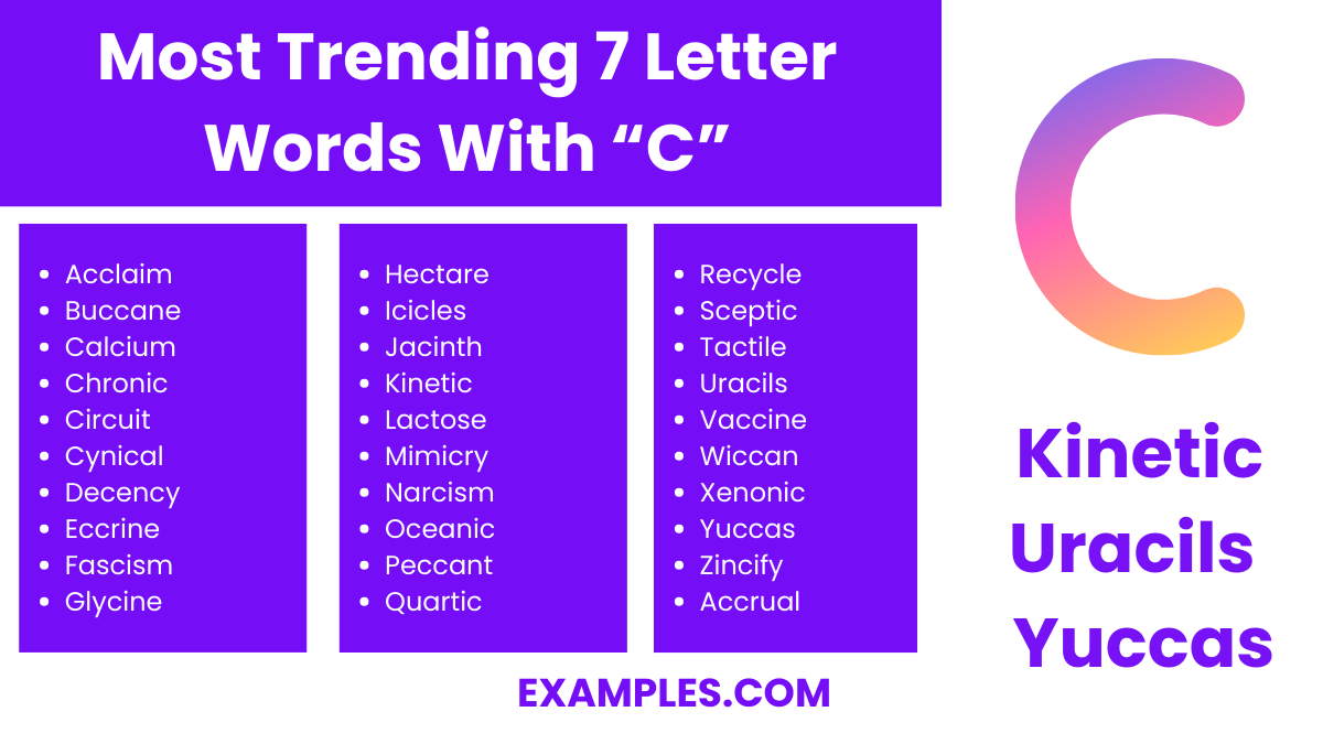 most trending 7 letter words with c