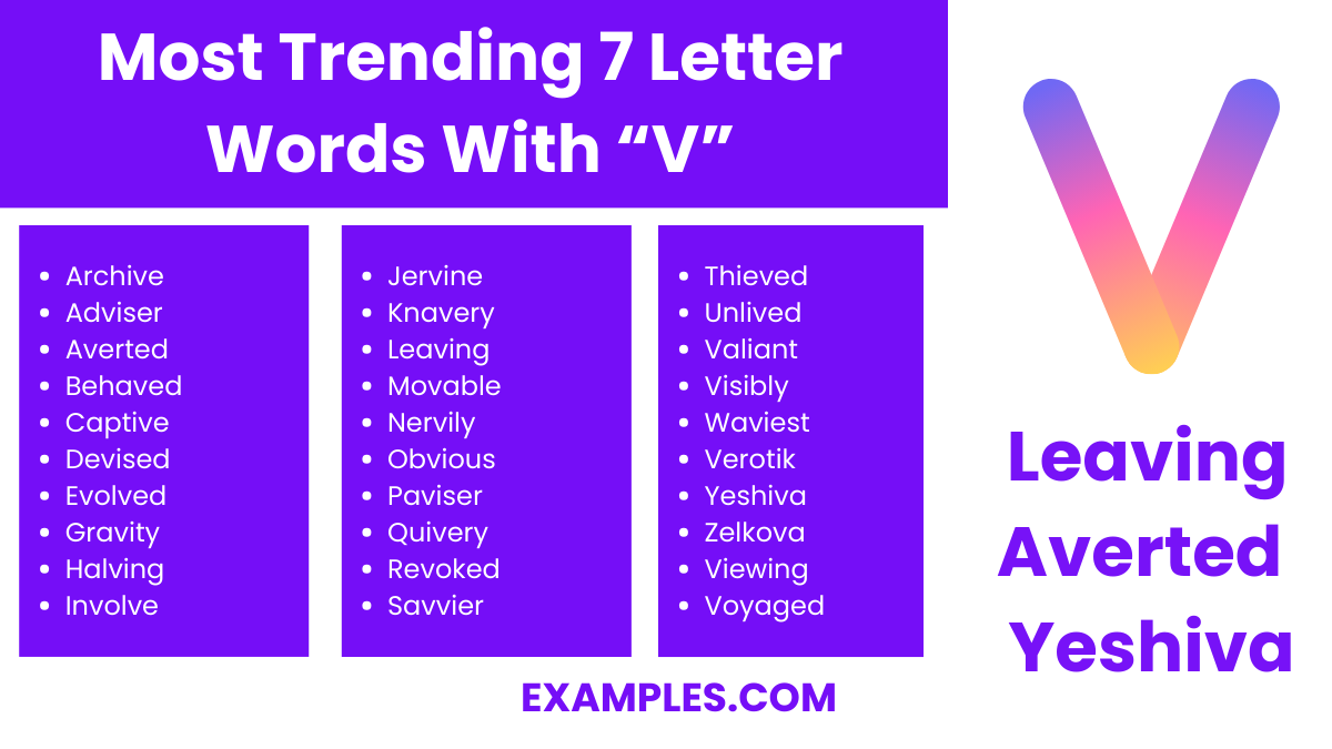 most trending 7 letter words with v