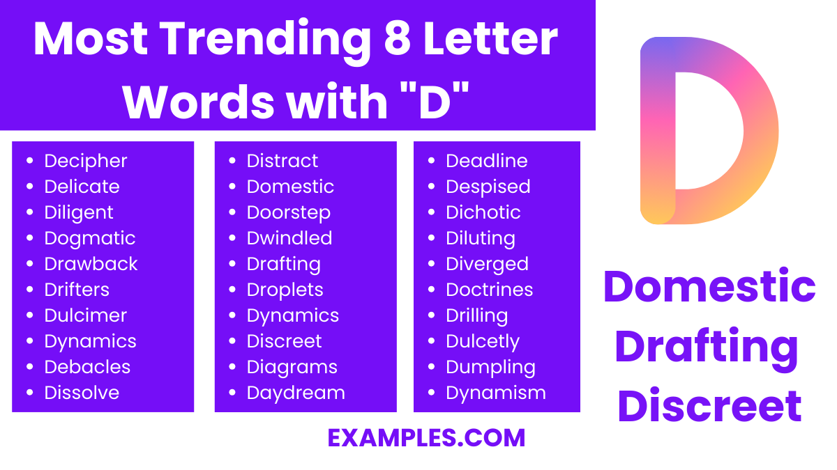 most trending 8 letter words with d