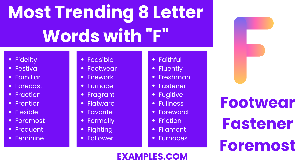 most trending 8 letter words with f 1