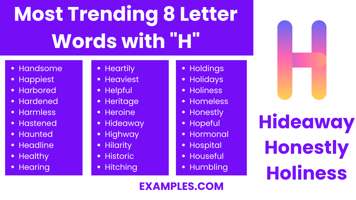 most trending 8 letter words with h