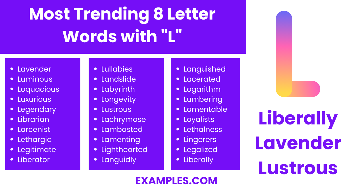 most trending 8 letter words with l