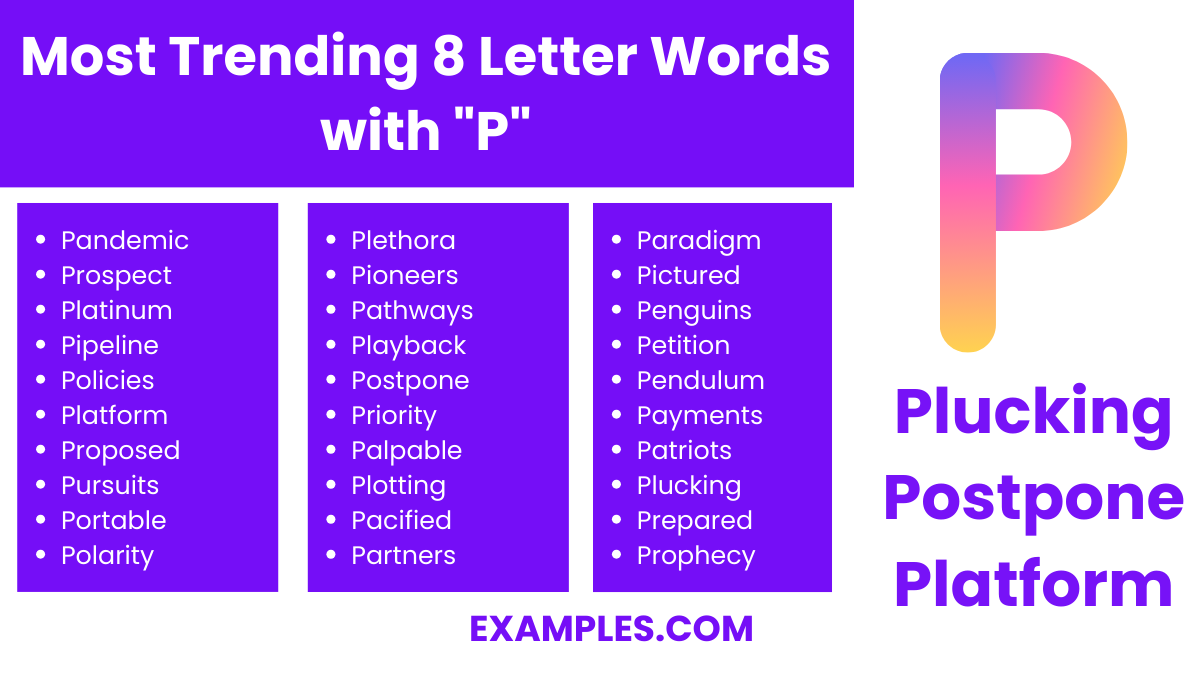 most trending 8 letter words with p