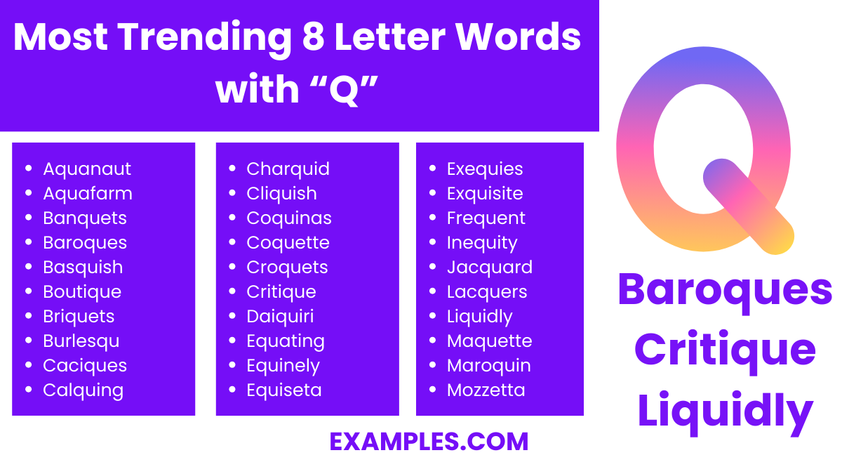 most trending 8 letter words with q