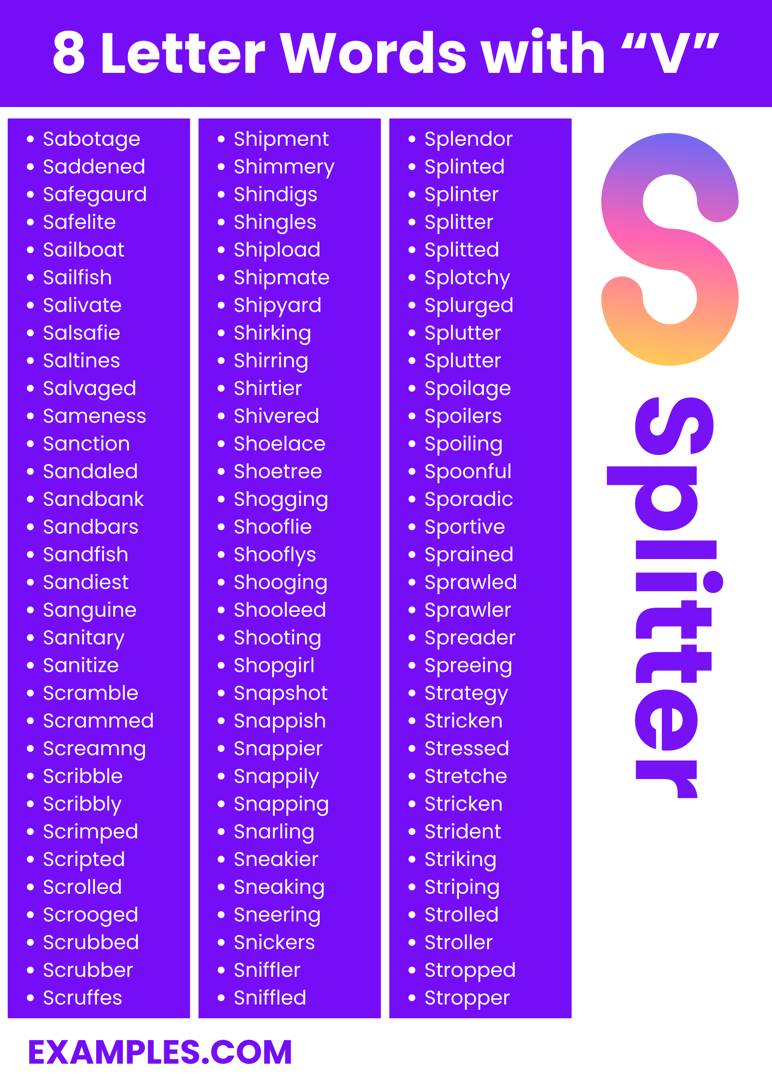 most trending 8 letter words with s 1 1