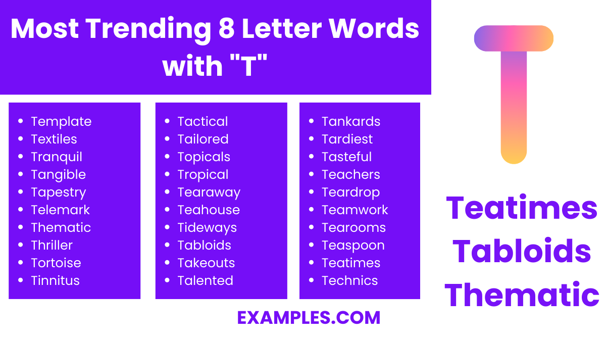 most trending 8 letter words with t