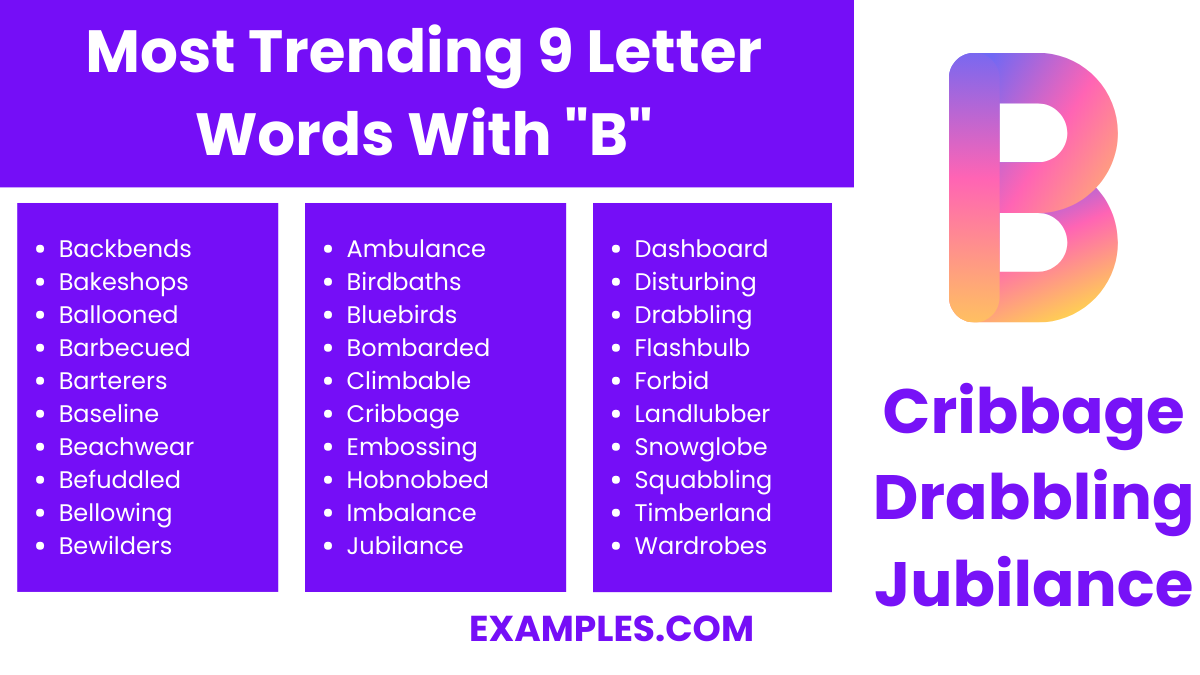 most trending 9 letter words with b