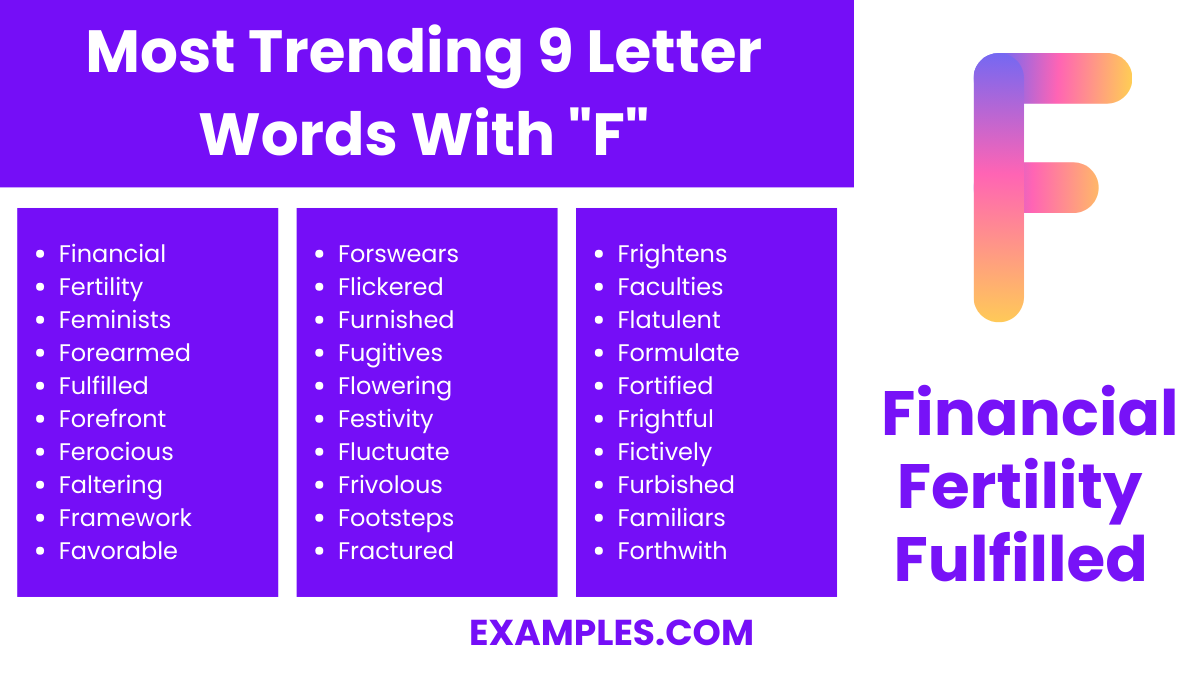 most trending 9 letter words with f