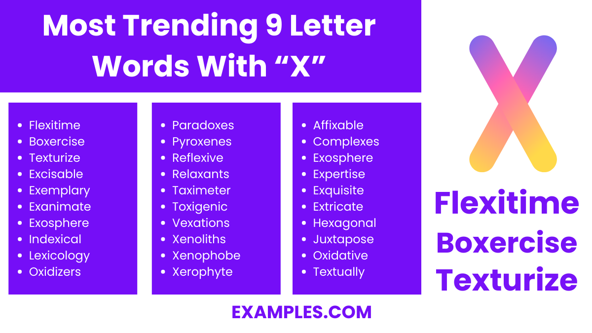 most trending 9 letters words with x