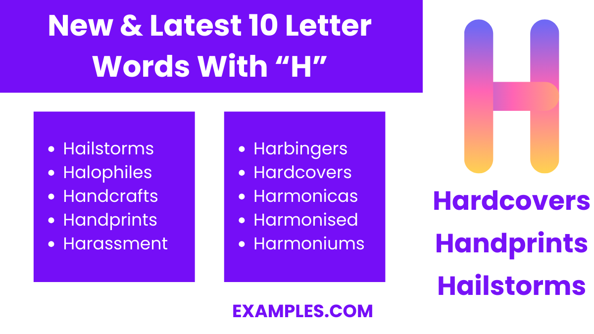new latest 10 letter words with h