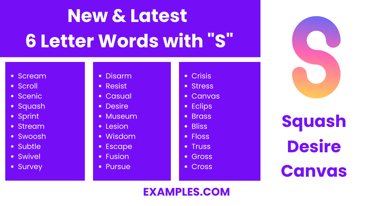 new latest 6 letter words with s