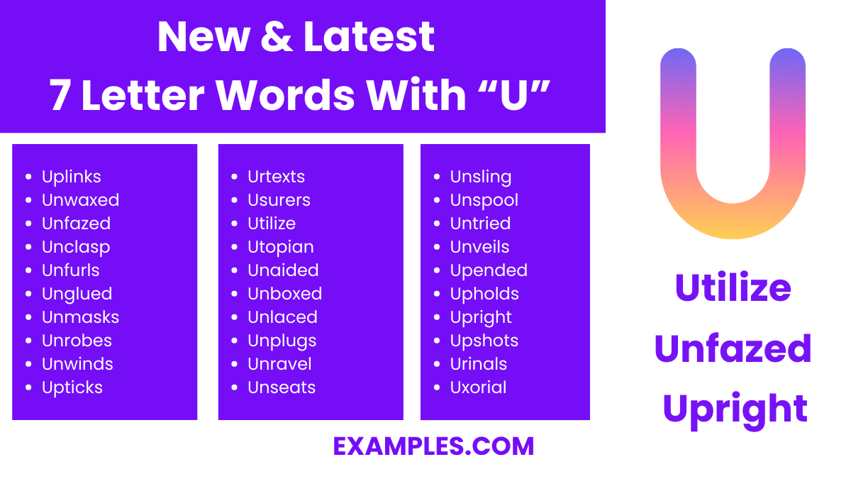 new latest 7 letter word with u