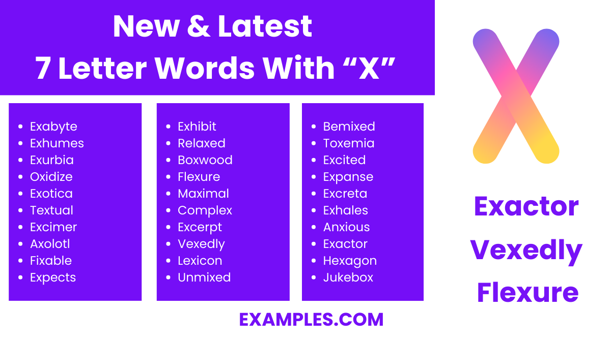 new latest 7 letter word with x