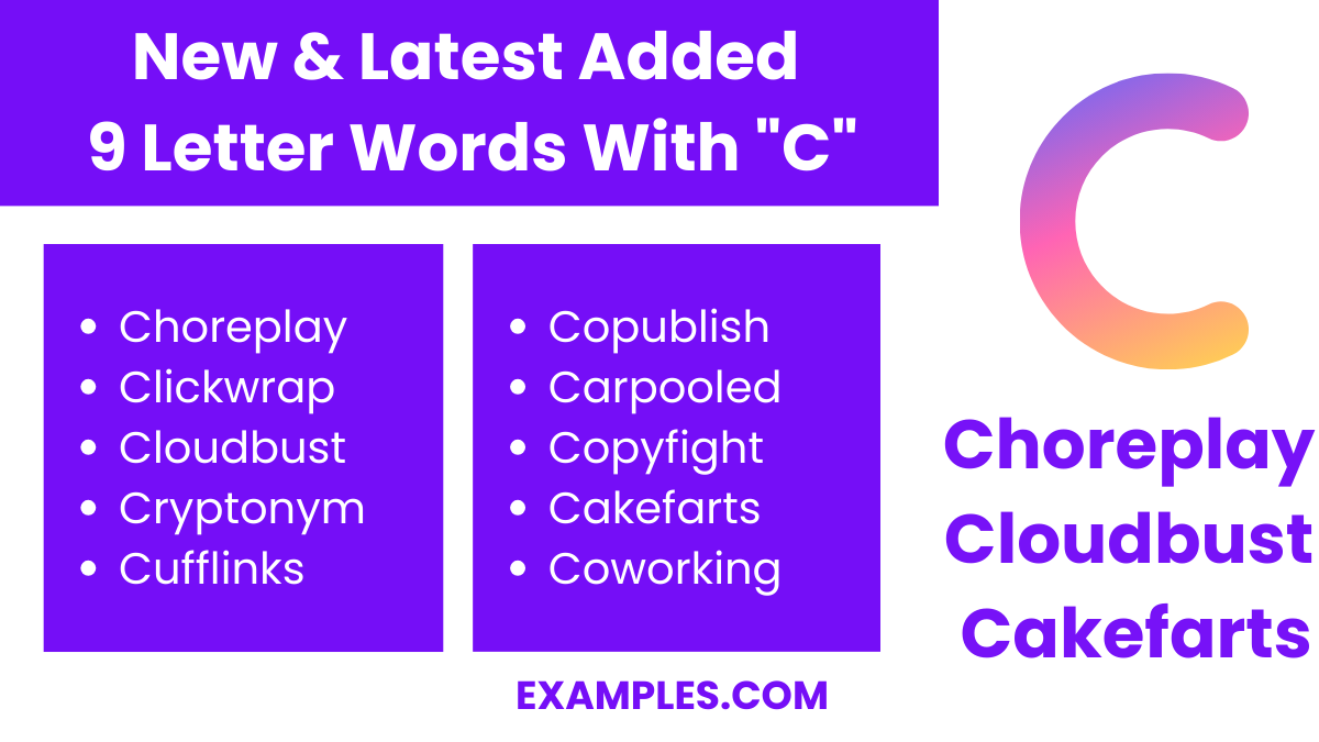 new latest added 9 letter words with c