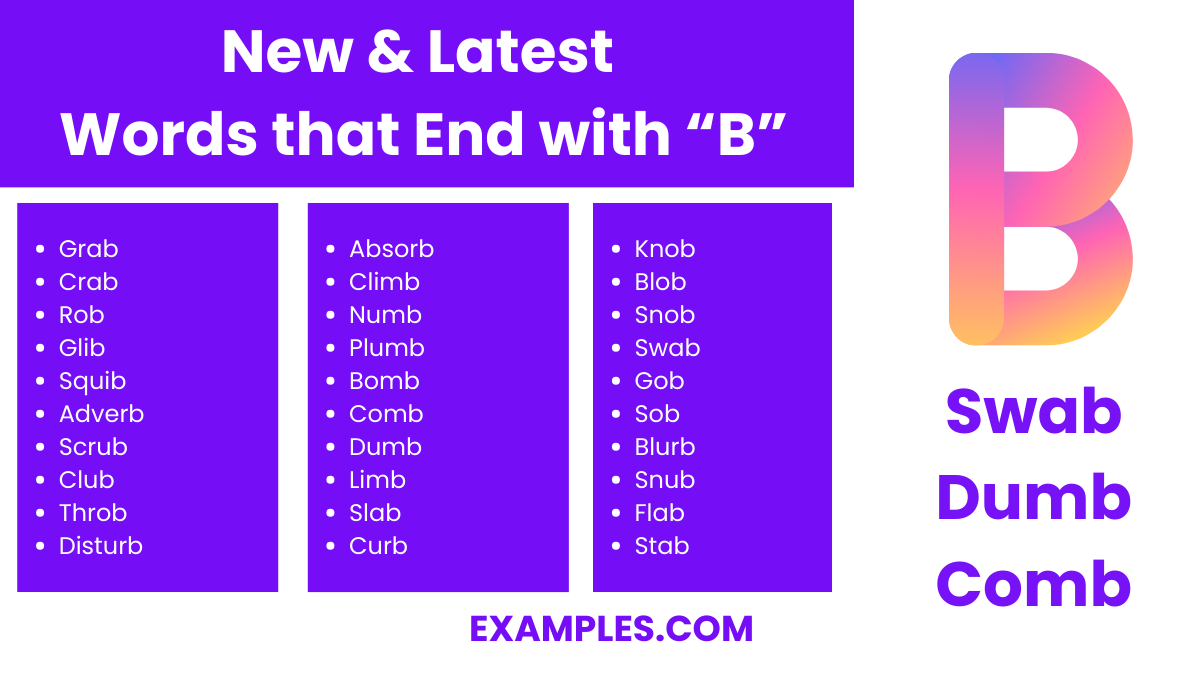 new latest words that end with b