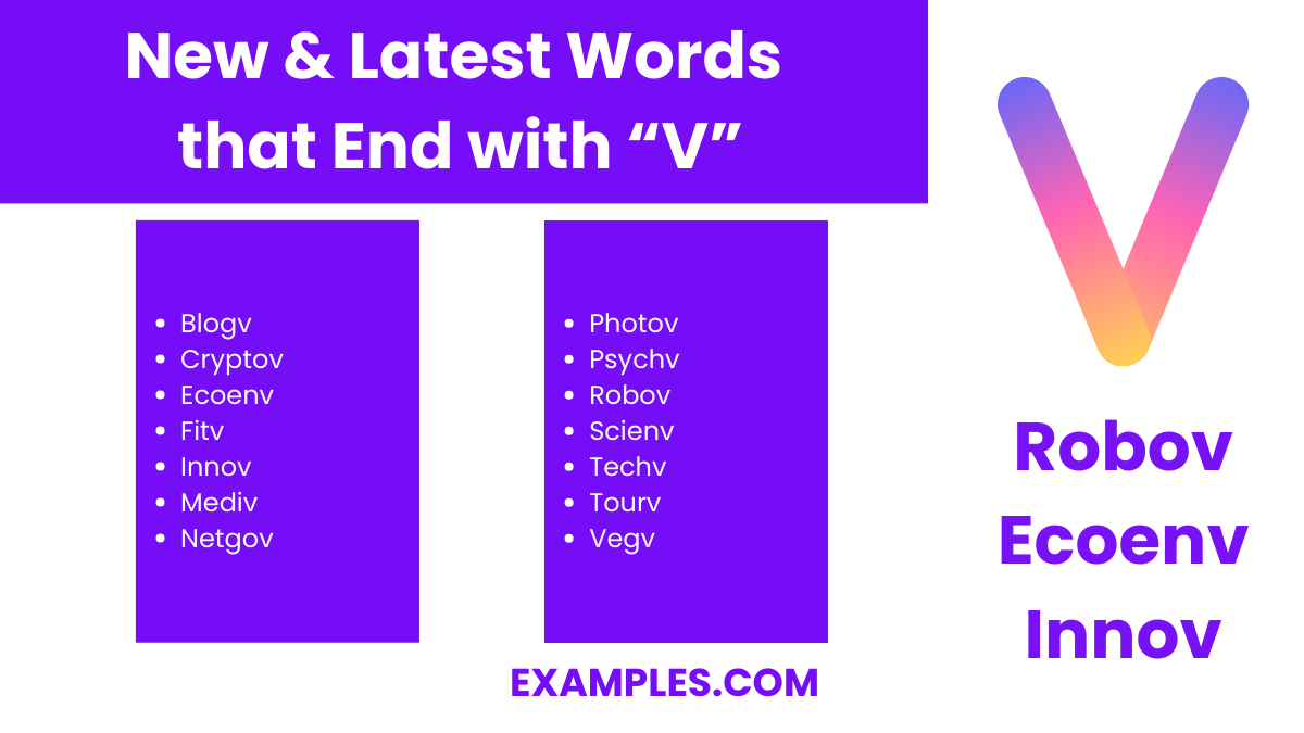 new latest words that end with v