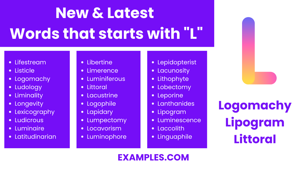 new latest words that start with l