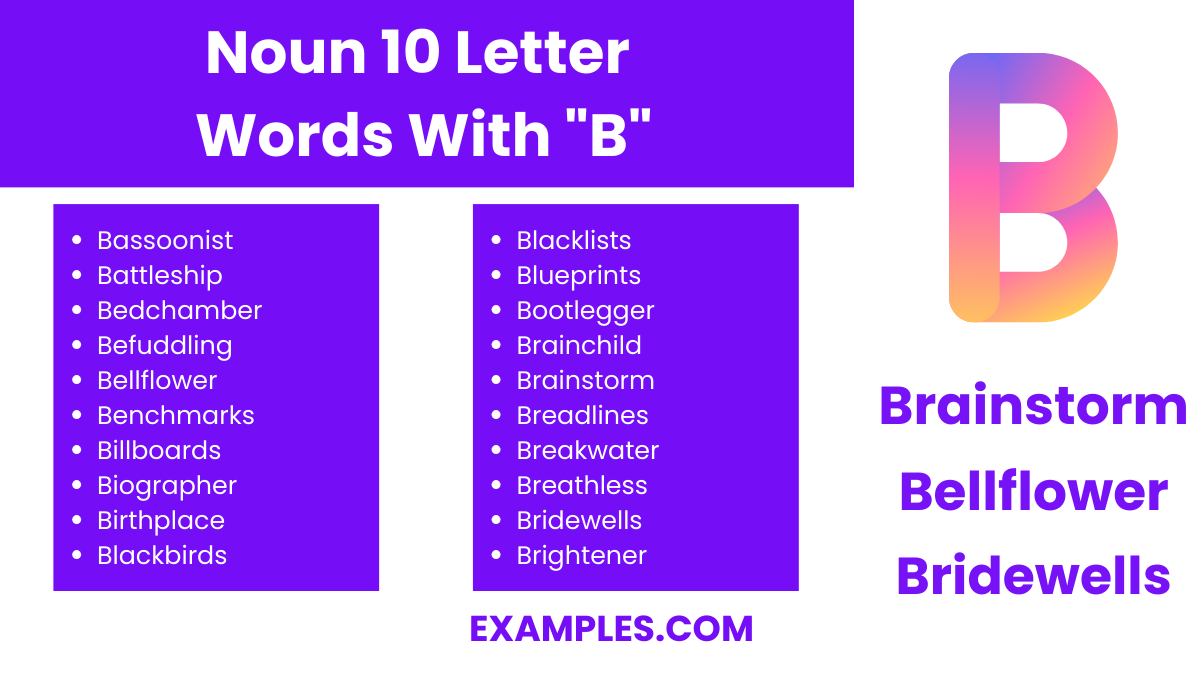 noun 10 letter words with b