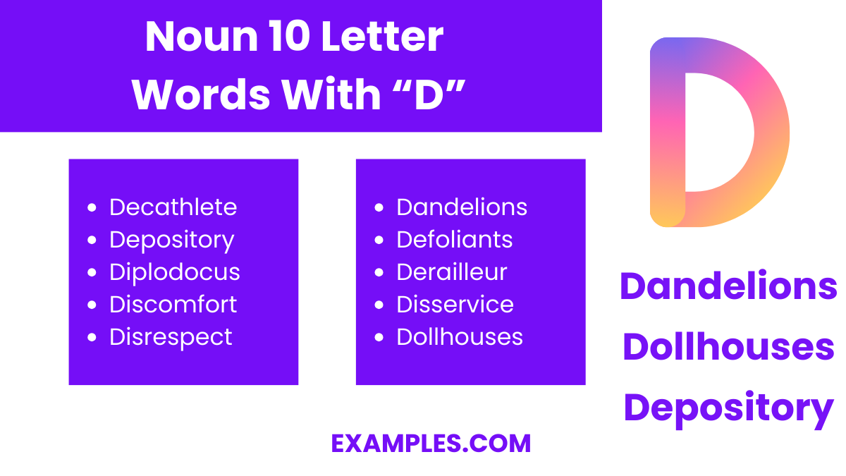 450+ 10 Letter Words With D, Meaning, PDF