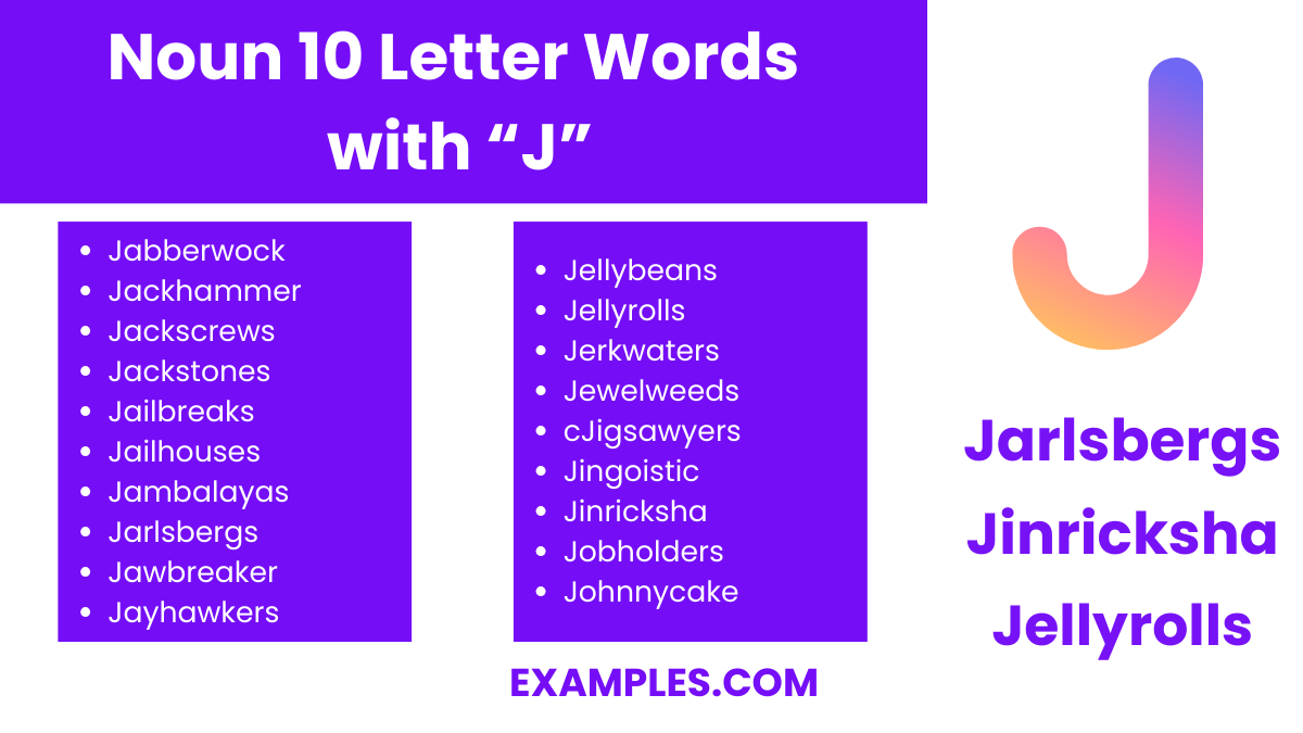 noun 10 letter words with j