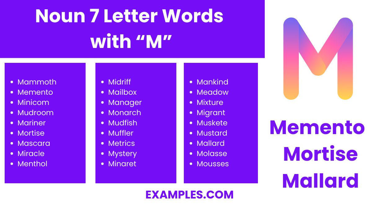 noun 7 letter word with m