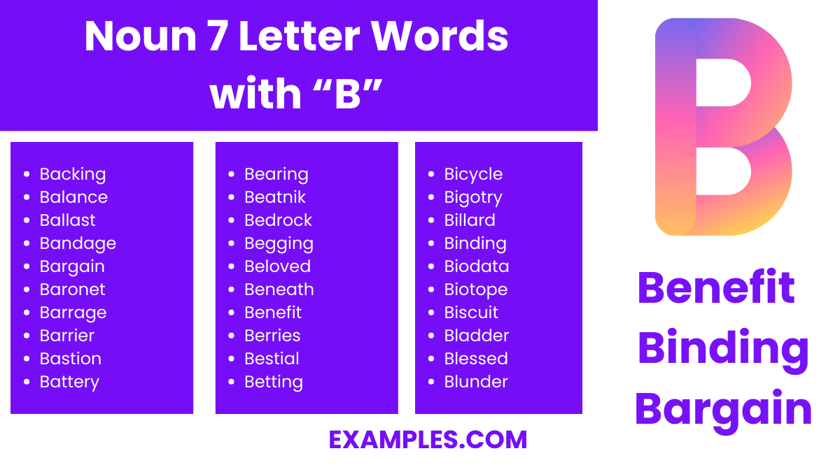 noun 7 letter words with b