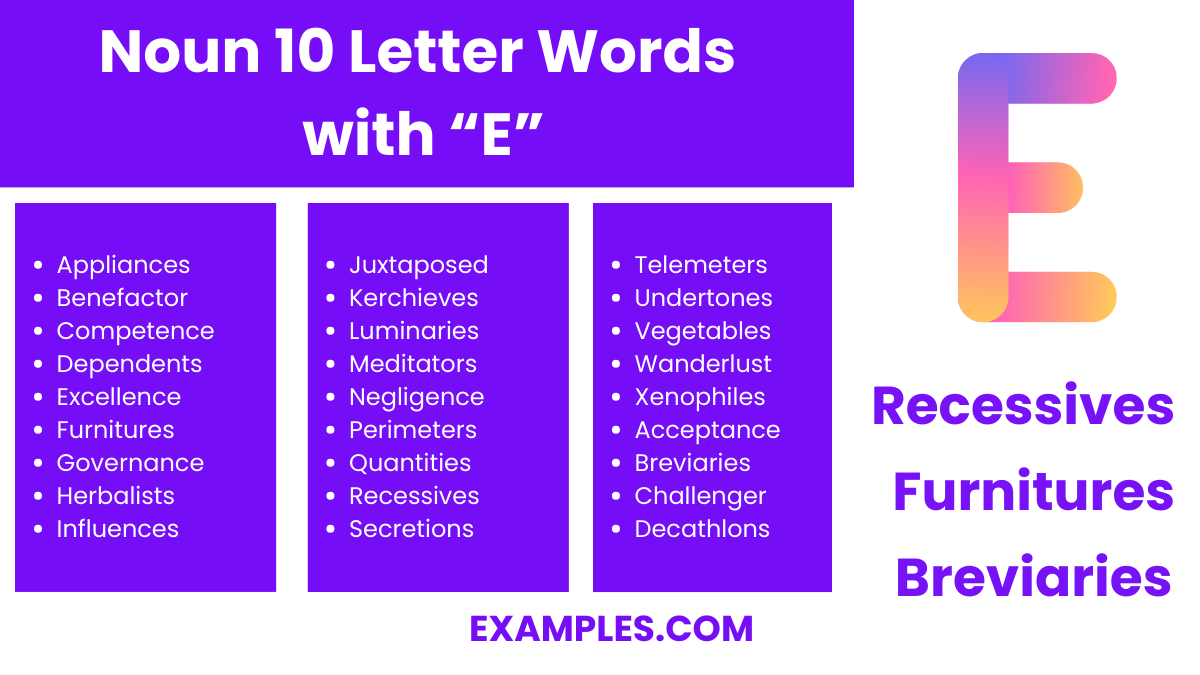 noun 7 letter words with e 1