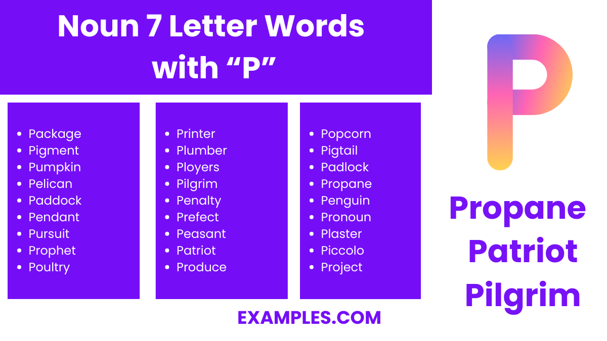 noun 7 letter words with p