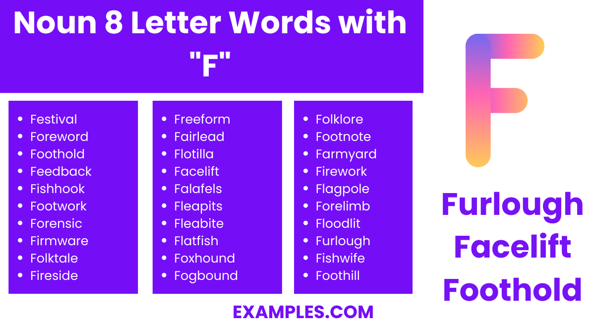 noun 8 letter words with f