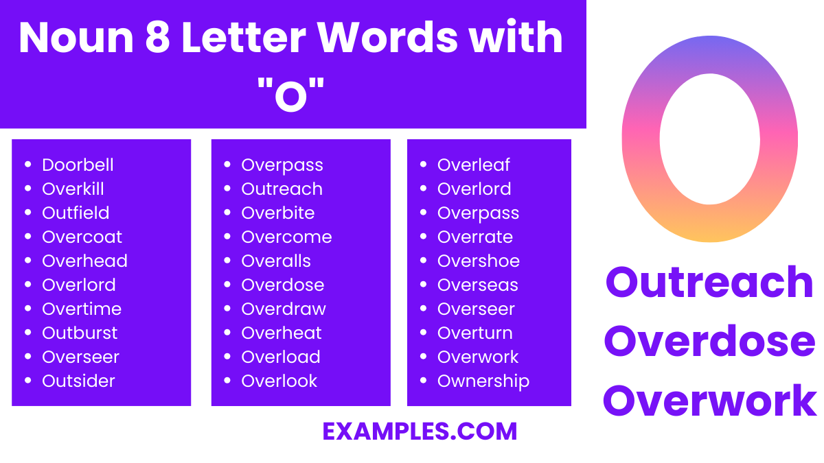 noun 8 letter words with o