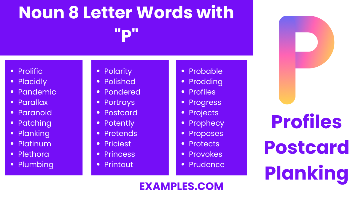 noun 8 letter words with p