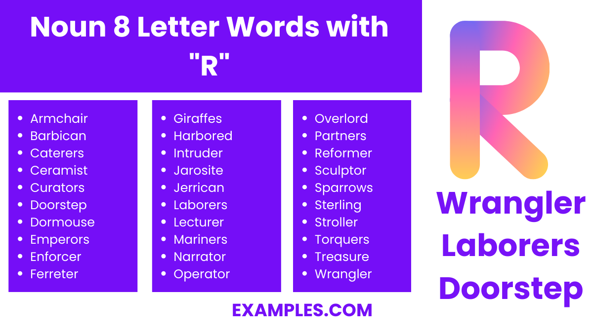 noun 8 letter words with r