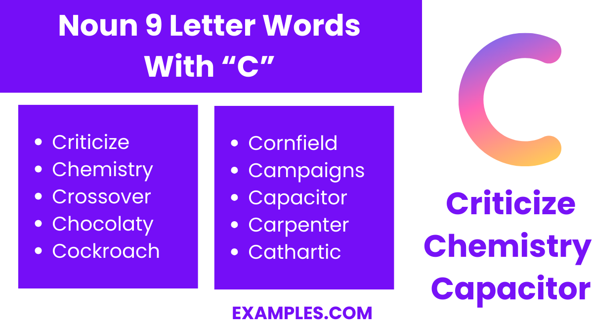 noun 9 letter words with c