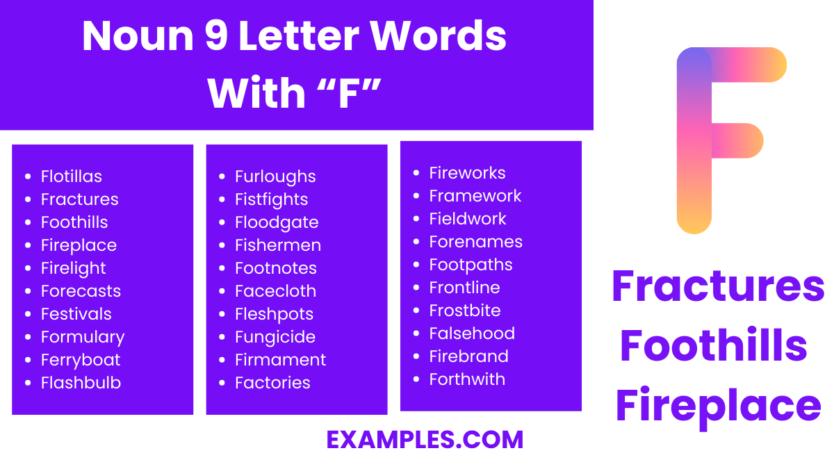 noun 9 letter words with f