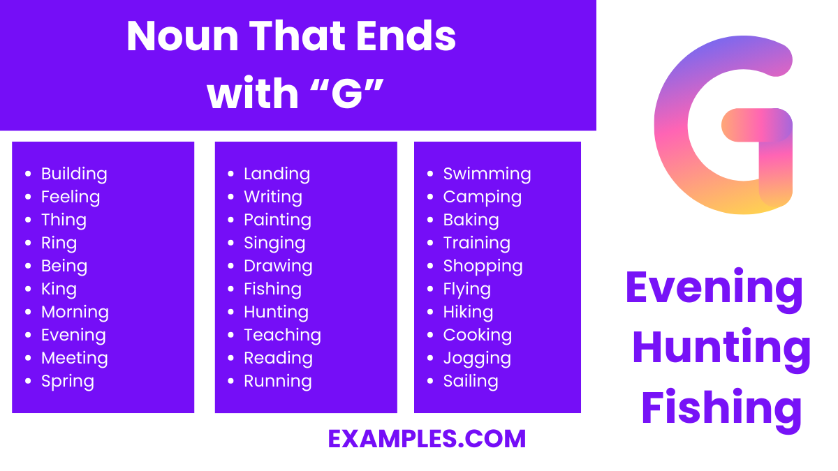 noun that ends with g