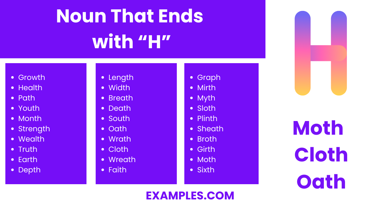 noun that ends with h