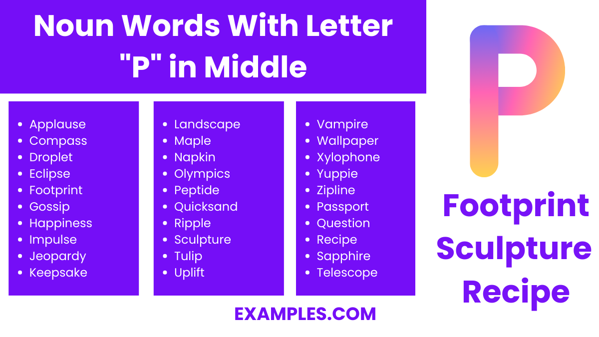 noun words with letter p in middle