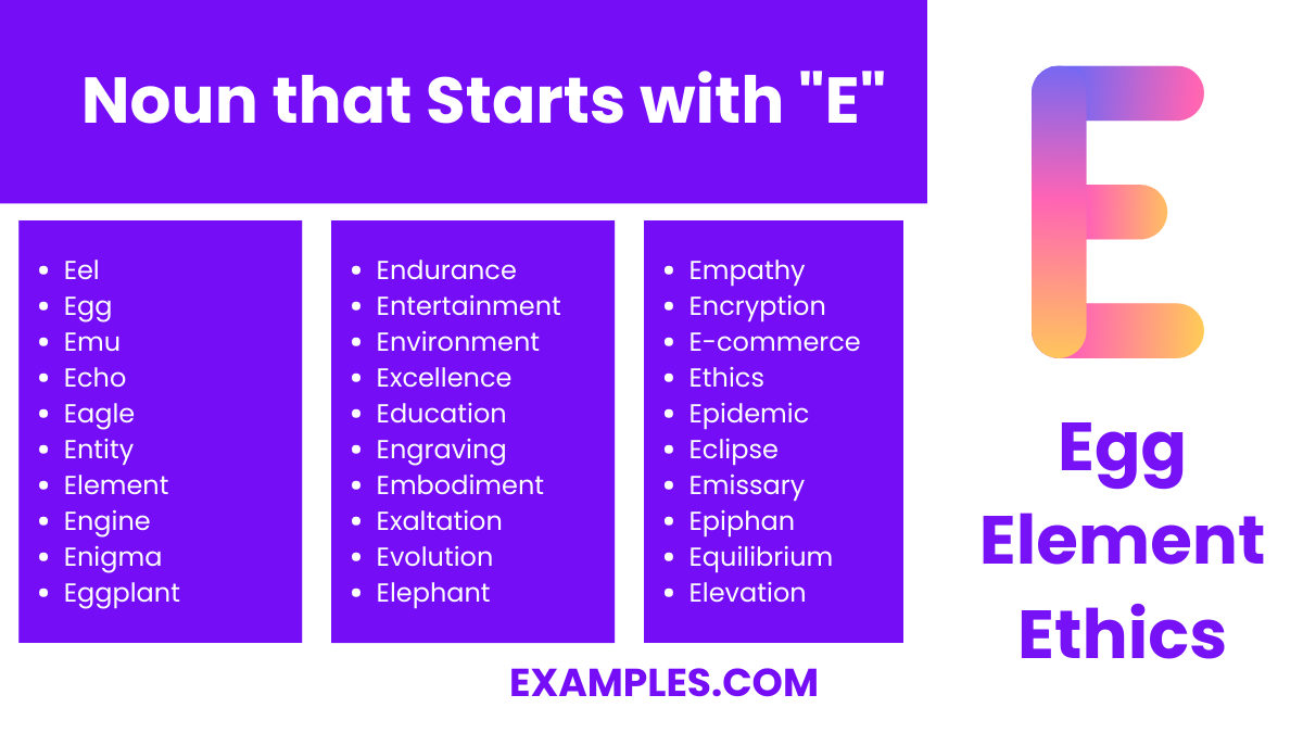 noun that starts with e