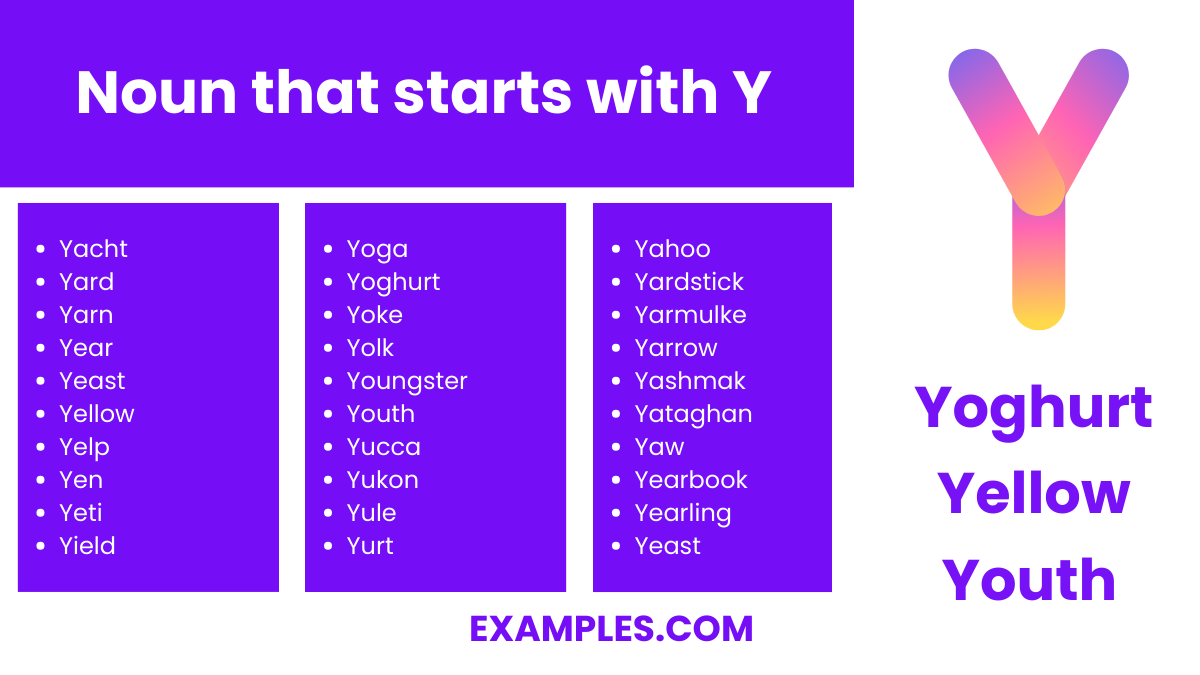 noun that starts with y