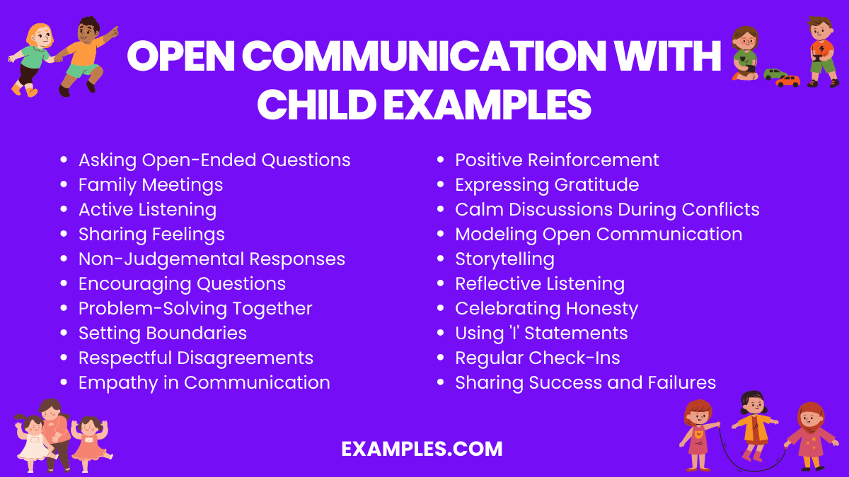 open communication with child examples