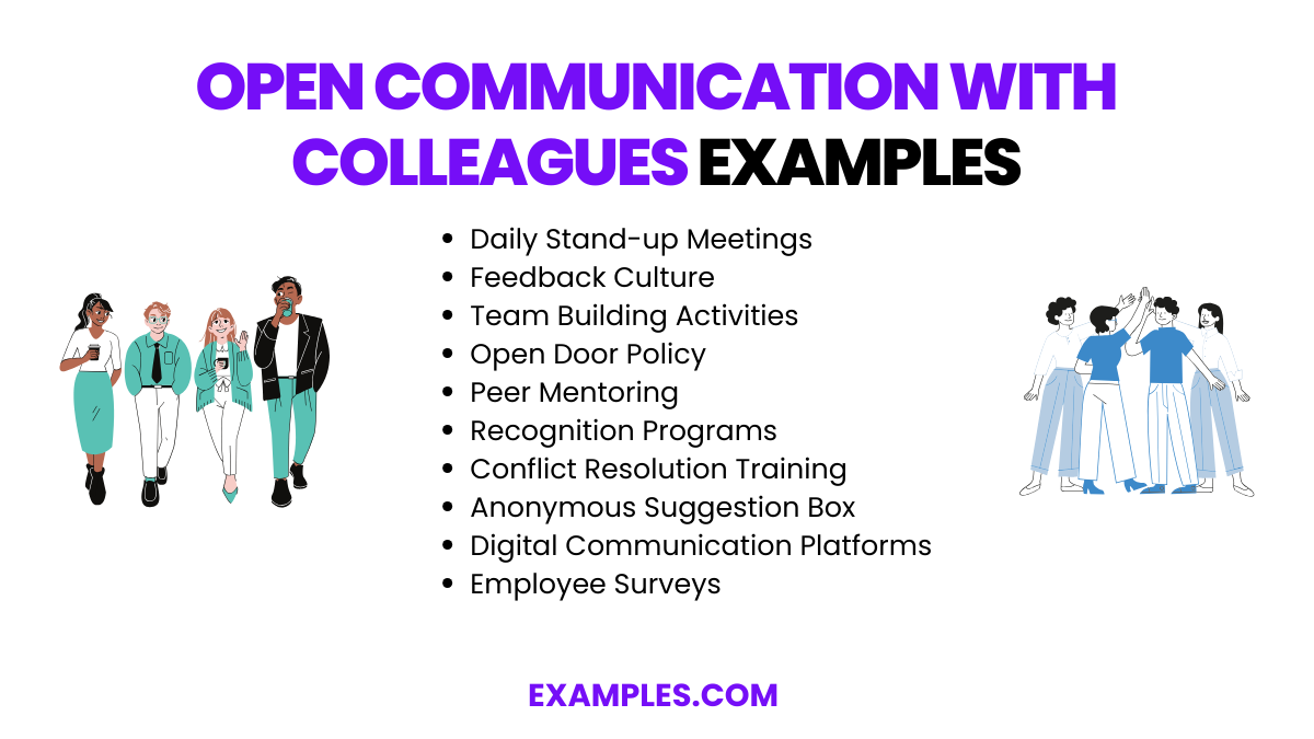 open communication with colleagues examples