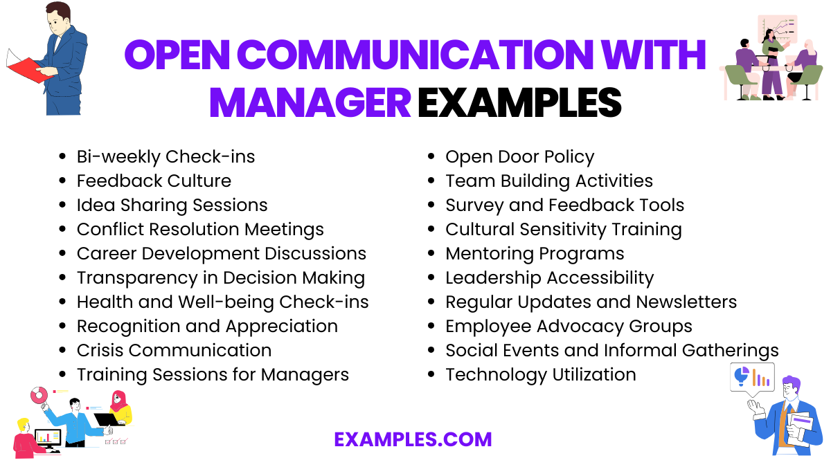 open communication with manager examples